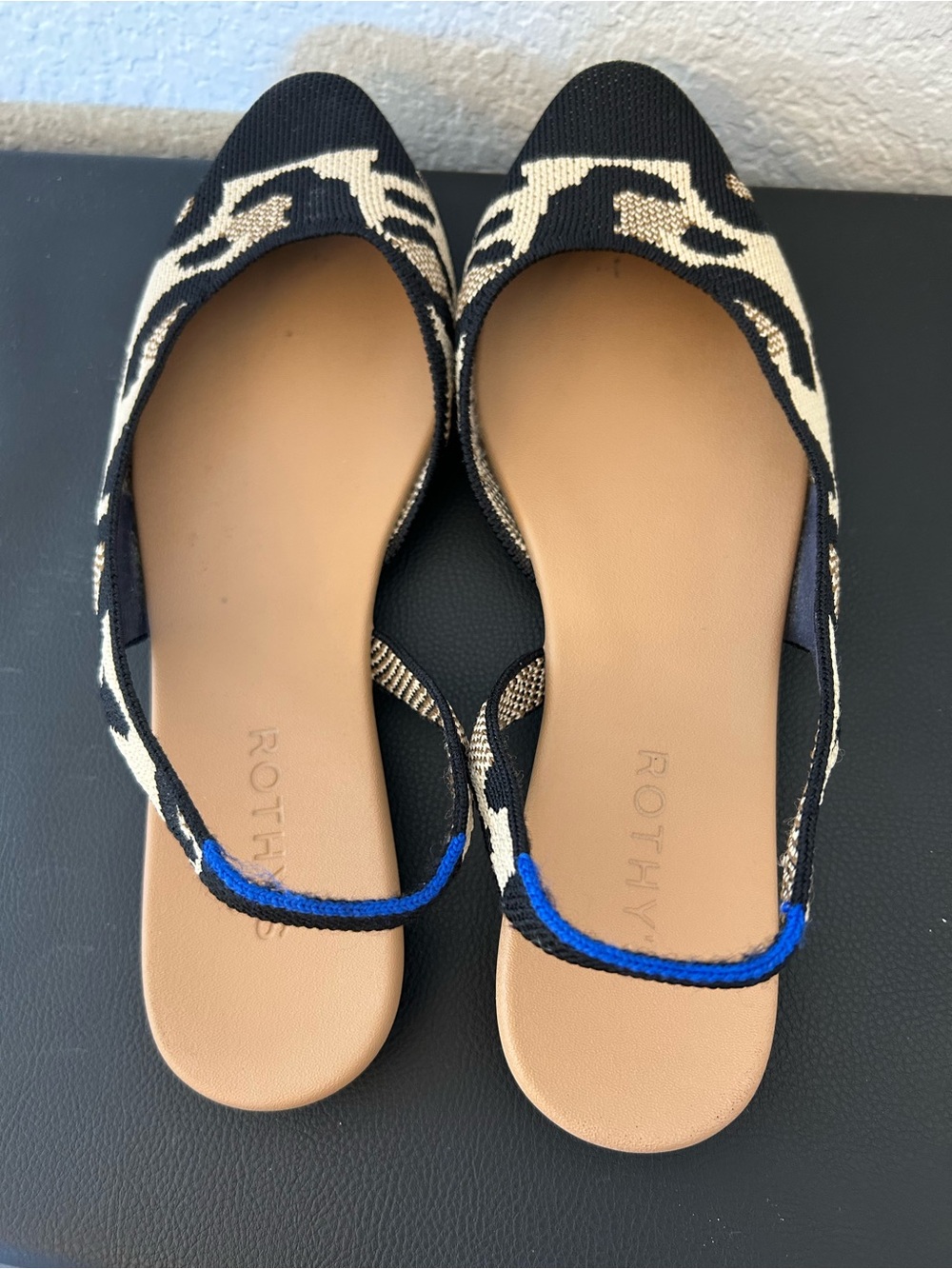 Rothy’s Leopard Print Almond Sling Back Desert Cat Shoes Flats Sz 8.5 Cheetah - Picture 3 of 4